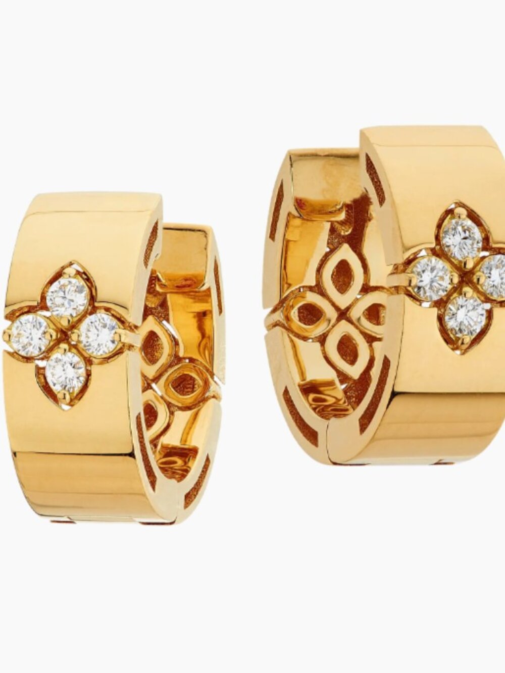 Roberto Coin Love In Verona 18K Yellow Gold & 0.16 TCW Diamond Hoop Earrings